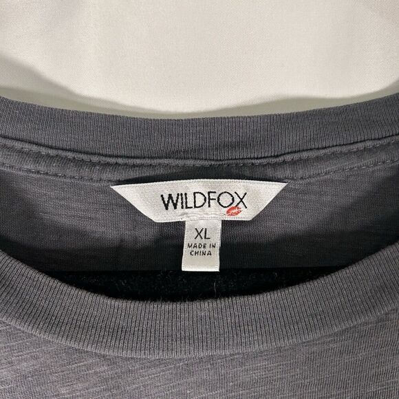 Wildfox T Shirt Women's XL Grey Sunday Short Sleeve Crew Neck 100% Cotton - Picture 5 of 8